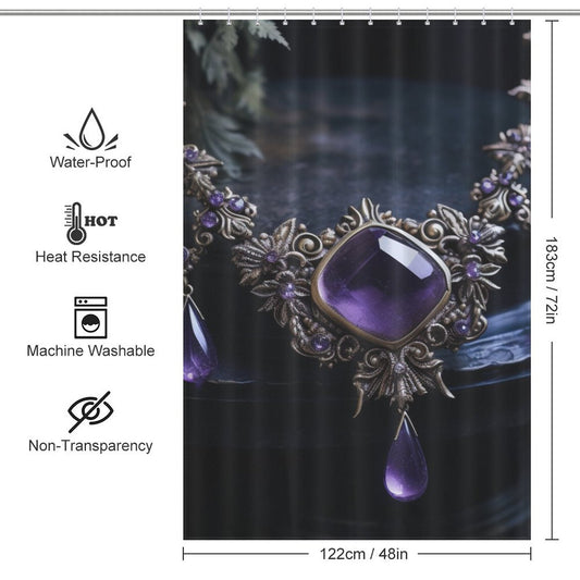 Elegant Purple and Black Shower Curtain