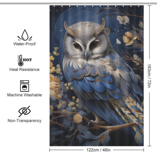 Elegant Refined Owl Shower Curtain