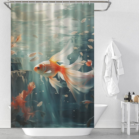 Enchanting goldfish shower curtain Mystical