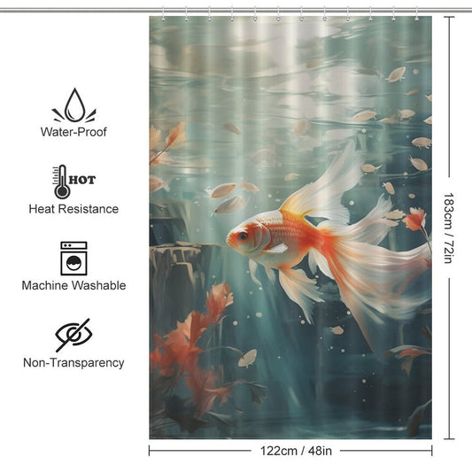 Enchanting goldfish shower curtain Mystical