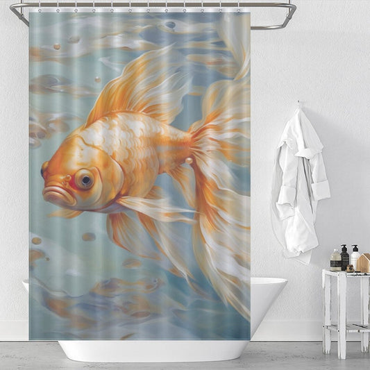 Ethereal goldfish shower curtain Journey