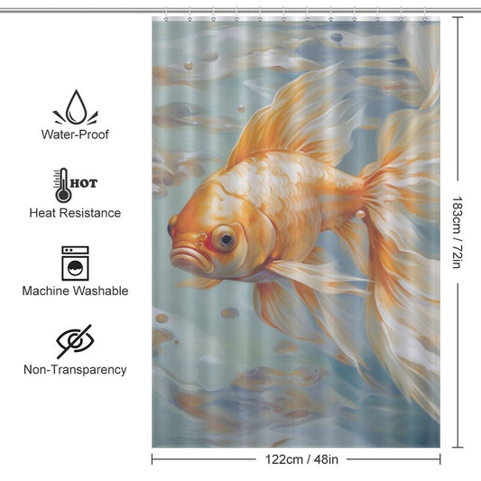 Ethereal goldfish shower curtain Journey