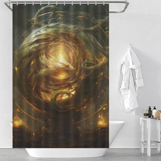 Fantasy Flame Dragon Shower Curtain