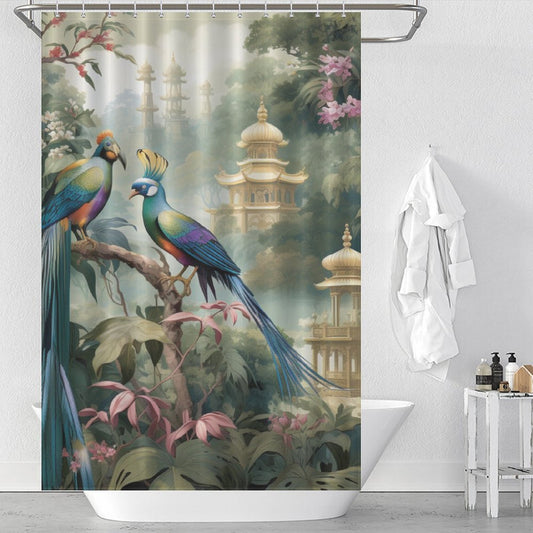 Floral Chinoiserie Shower Curtain