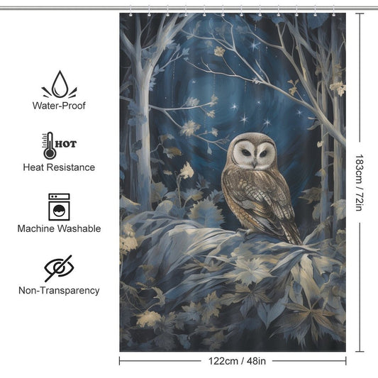 Forest Owl Shower Curtain