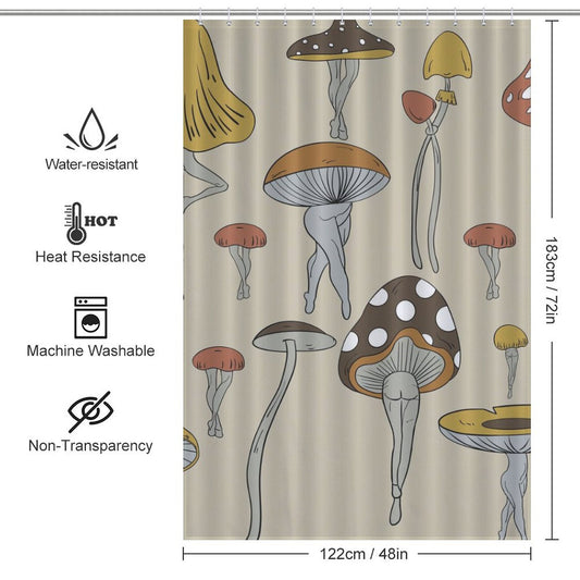 Funny Butt Mushroom Shower Curtain