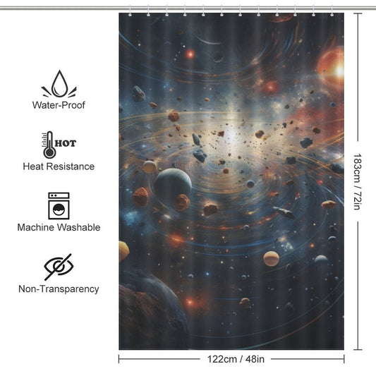 Galactic Dreams Planet Shower Curtain
