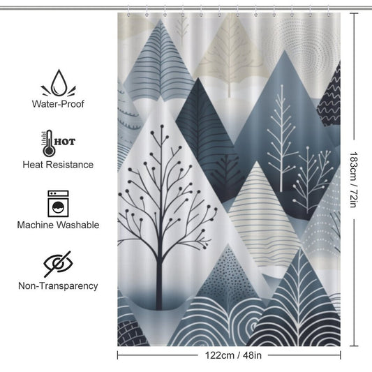 Geometric Scandinavian Shower Curtain
