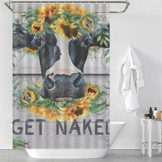 Get Naked Cow Sunflower Shower Curtain