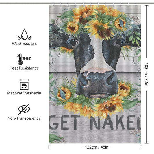 Get Naked Cow Sunflower Shower Curtain