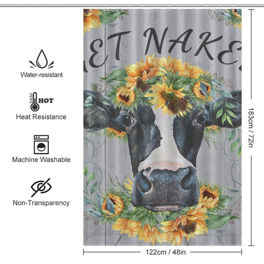 Get Naked Cow arrow Sunflower Shower Curtain