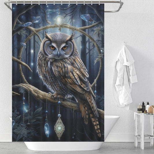Gloomy Owl Shower Curtain