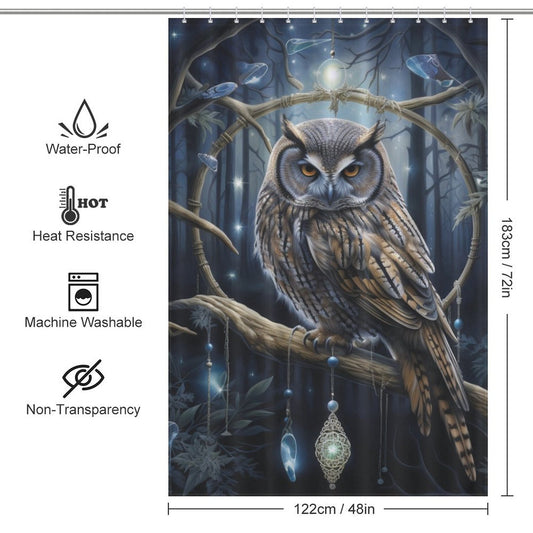Gloomy Owl Shower Curtain
