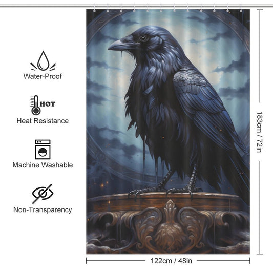 Gothic Raven Shower Curtain