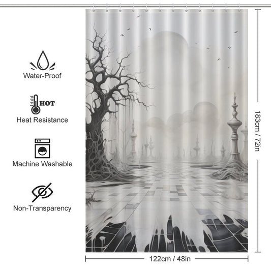 Graphic Chic Black and White Shower Curtain
