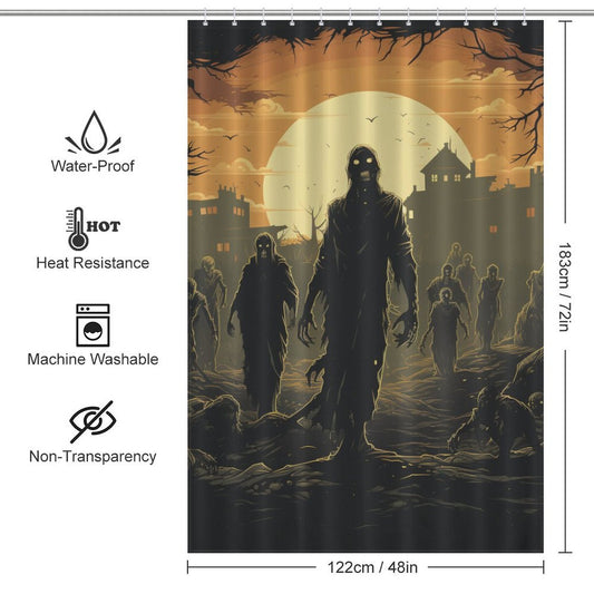 Humorous Horror Zombie Shower Curtain