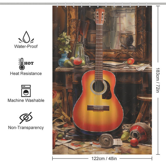 Inspired Rock Guitar Shower Curtain