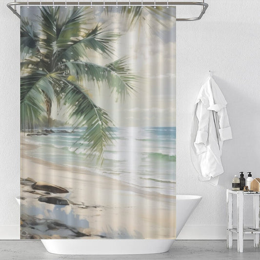 Island Life Palm Canopy Shower Curtain
