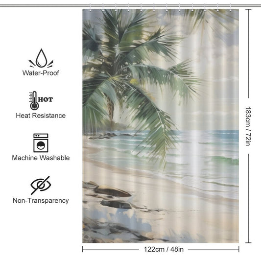 Island Life Palm Canopy Shower Curtain