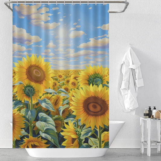 Joyful Sunflower Shower Curtain Simple Pleasure