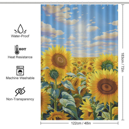Joyful Sunflower Shower Curtain Simple Pleasure