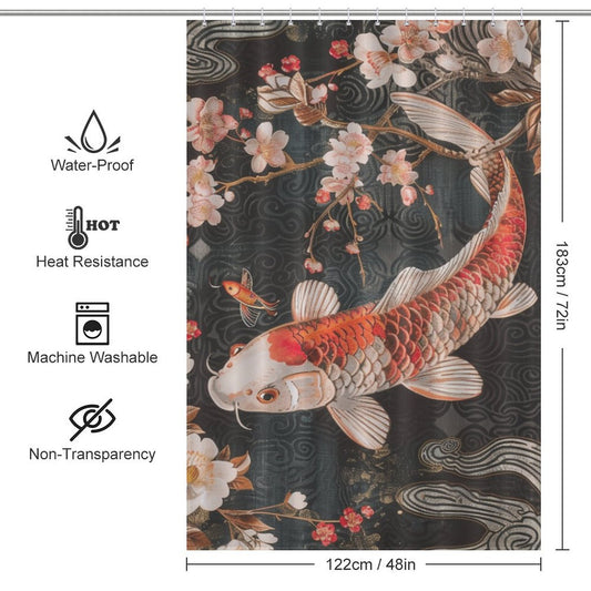 Koi Fish Oriental Shower Curtain