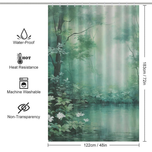 Lush Green Shower Curtain Oasis