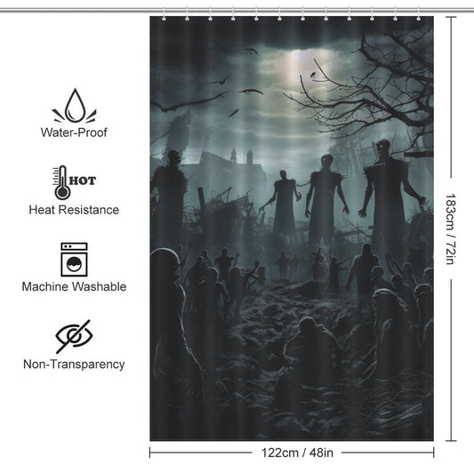 Macabre March Zombie Shower Curtain