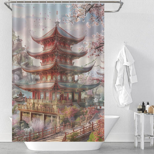 Majestic Pagodas Shower Curtain