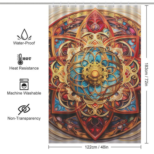 Mandala Shower Curtain Harmonic Design