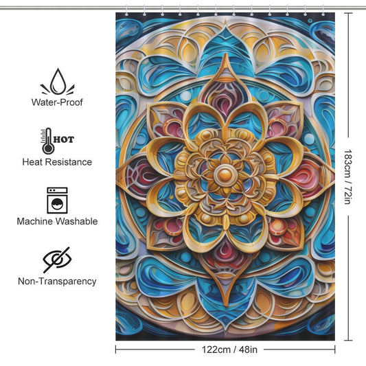 Mandala Shower Curtain Meditative Art