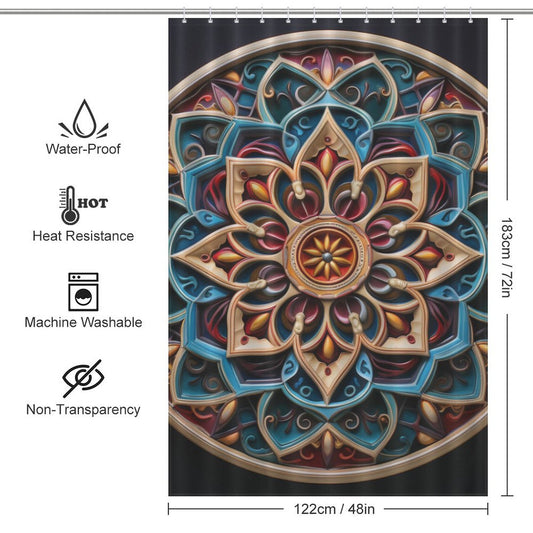 Mandala Shower Curtain Spiritual Canvas