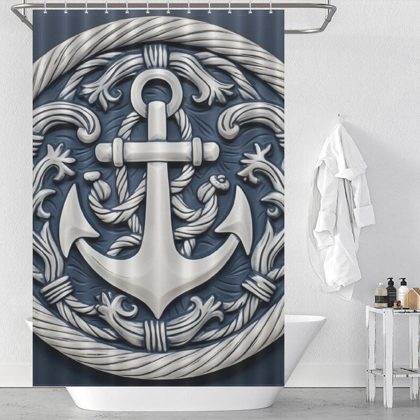 Maritime Anchor Shower CurtainCottoncat