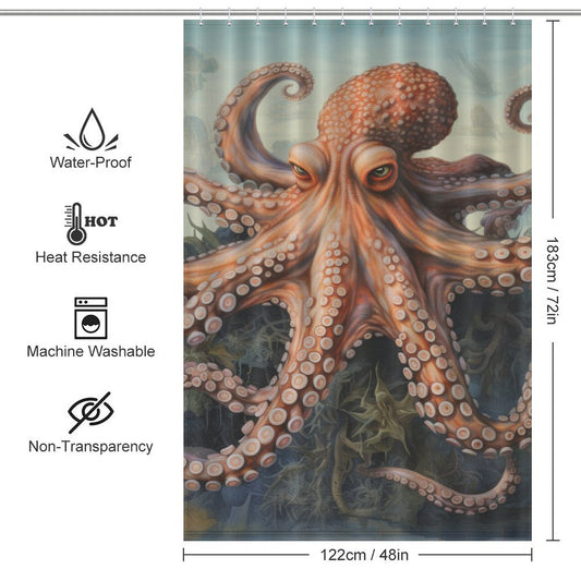 Maritime Lore Octopus Shower Curtain