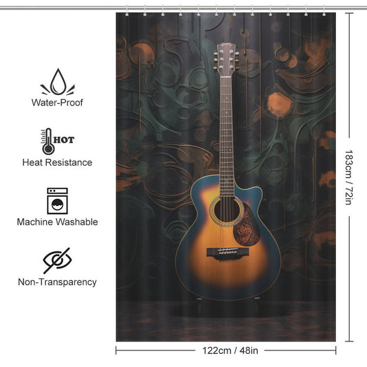 Melodic Artistry Guitar Shower Curtain