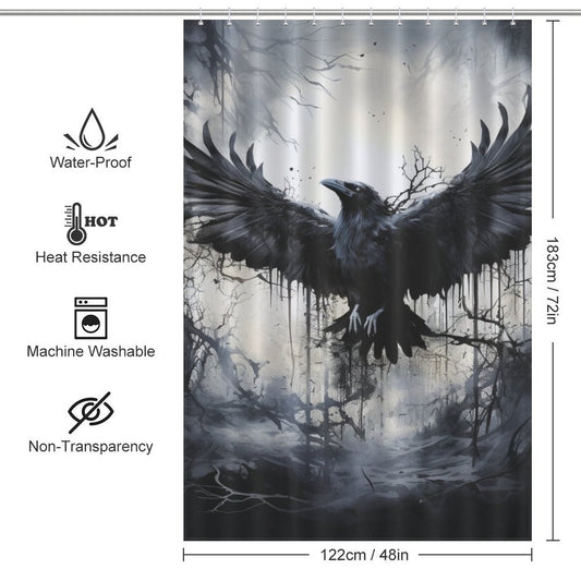 Midnight Raven Shower Curtain