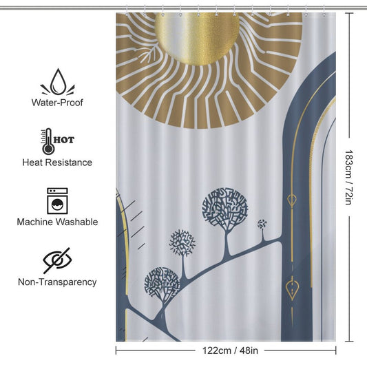 Modern Abstract Art Sun Boho Shower Curtain