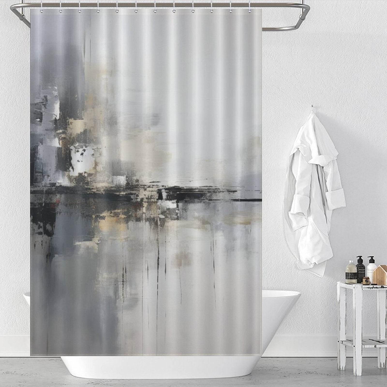 Modern Gray Shower Curtain Elegance-cottoncat