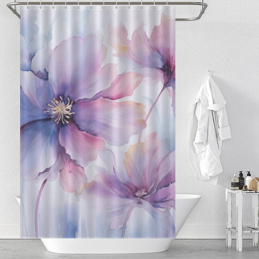 Modern and Chic Watercolor Floral Shower Curtain