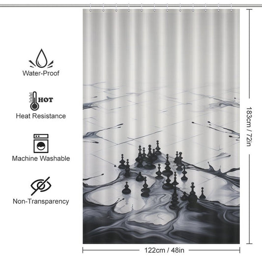 Monochrome Black and White Shower Curtain