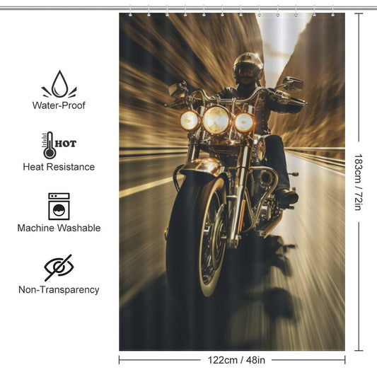 MotoRide Motorcycle Shower Curtain