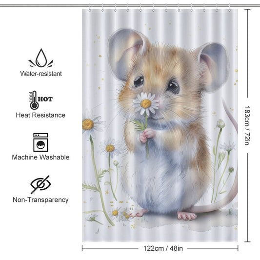 Mouse Painting Cute Shower Curtain