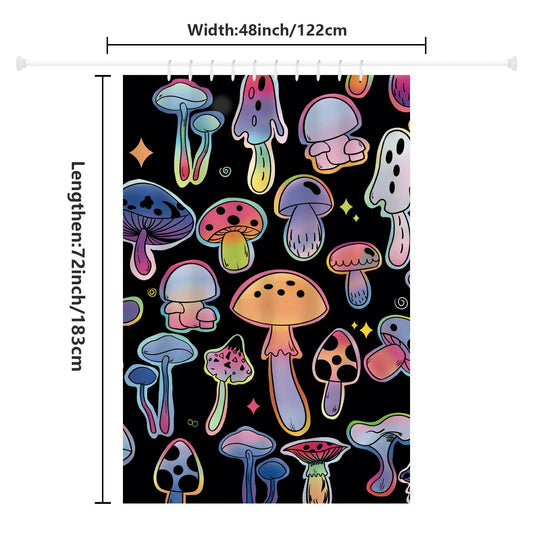 Transform your bathroom into a mystical forest with our vibrant mushroom shower curtain