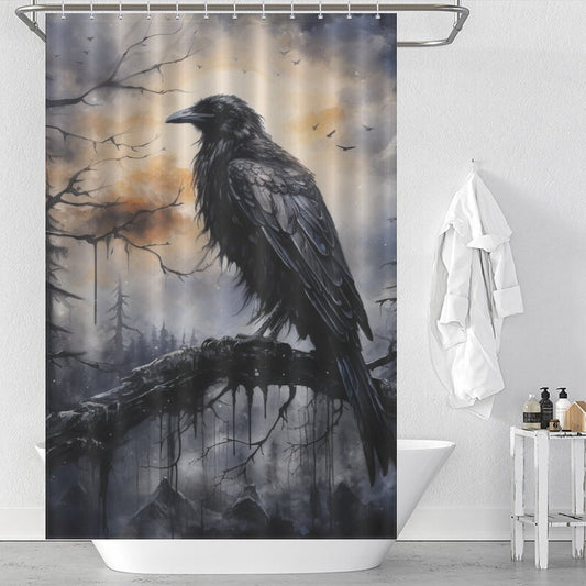 Mystery Raven Shower Curtain