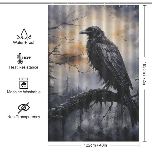 Mystery Raven Shower Curtain