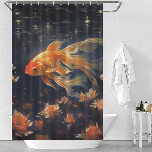 Mystical goldfish shower curtain Tranquil