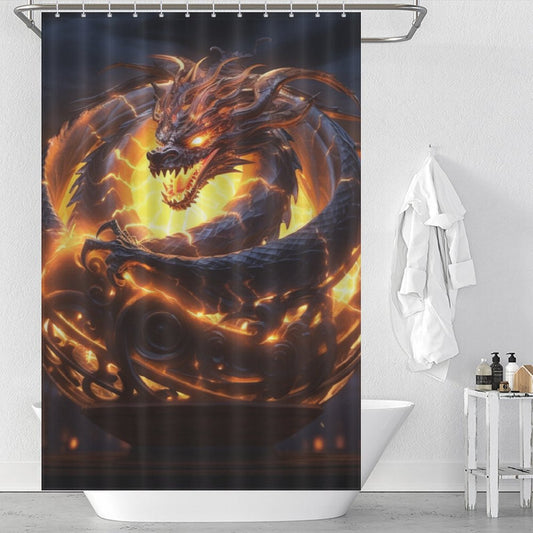 Mythical Fire Dragon Shower Curtain