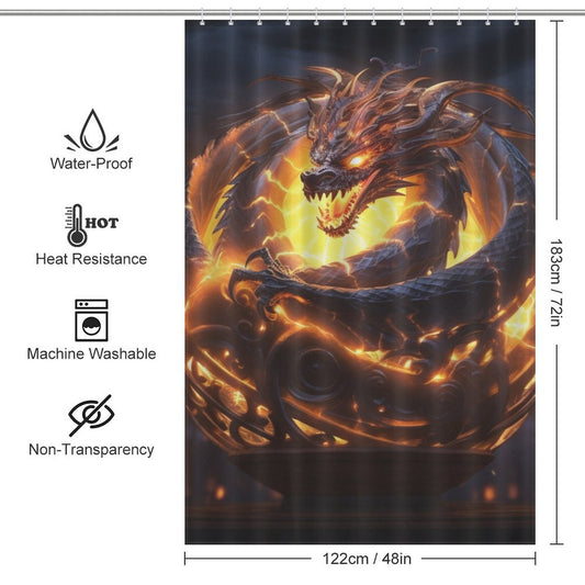 Mythical Fire Dragon Shower Curtain