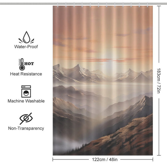 Night Sky Mountain Shower Curtain