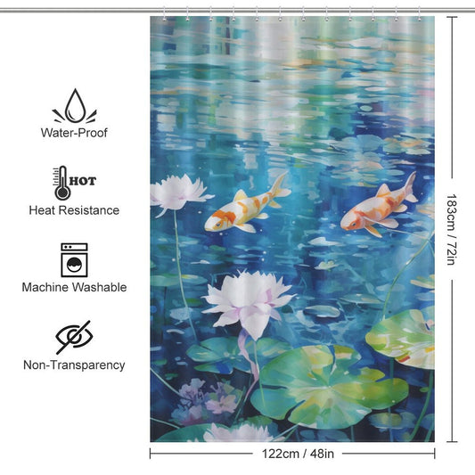 Oceanic Vibes Turquoise Shower Curtain